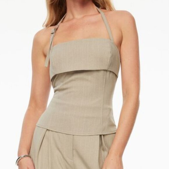 Pinstripe Halter Top - Picture 2 of 4